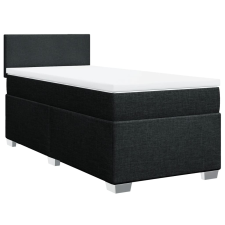 vidaXL fekete szövet rugós ágy matraccal 90x200 cm (3285766) ágy és ágykellék