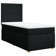 vidaXL fekete szövet rugós ágy matraccal 90x200 cm (3291158) ágy és ágykellék