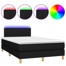 vidaXL fekete szövet rugós és LED-es ágy matraccal 120x190 cm (3270104) ágy és ágykellék