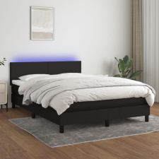 vidaXL fekete szövet rugós és LED-es ágy matraccal 140x190 cm ágy és ágykellék