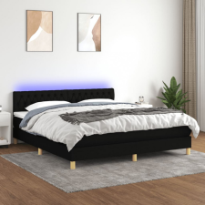 vidaXL fekete szövet rugós és LED-es ágy matraccal 160x200 cm ágy és ágykellék