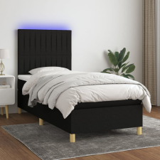 vidaXL fekete szövet rugós és LED-es ágy matraccal 80 x 200 cm ágy és ágykellék