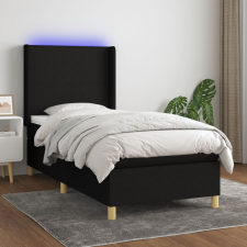 vidaXL fekete szövet rugós és LED-es ágy matraccal 80 x 200 cm ágy és ágykellék