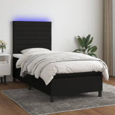 vidaXL fekete szövet rugós és LED-es ágy matraccal 90x190 cm ágy és ágykellék