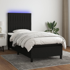 vidaXL fekete szövet rugós és LED-es ágy matraccal 90x190 cm ágy és ágykellék