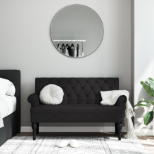vidaXL fekete szövetpad háttámlával 120 x 62 x 75,5 cm bútor