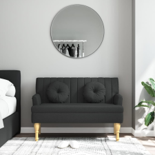 vidaXL fekete szövetpad párnákkal 113x64,5x75,5 cm bútor