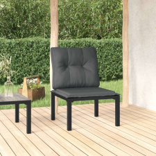 vidaXL fekete-szürke polyrattan kerti szék párnákkal kerti bútor