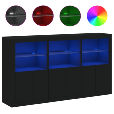 vidaXL fekete tálalószekrény LED-világítással 181,5 x 37 x 100 cm (3209150) bútor