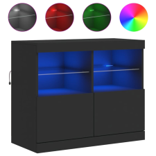 vidaXL fekete tálalószekrény LED-világítással 81 x 37 x 67 cm (836659) bútor