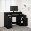 vidaXL Fekete tölgy asztal 120x55x91 cm Mérnöki Fa