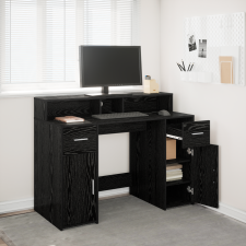 vidaXL Fekete tölgy asztal 120x55x91 cm Mérnöki Fa íróasztal