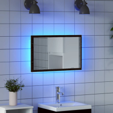 vidaXL Fekete tölgy fürdőszoba tükör LED világítással 60x8,5x37 cm fürdőszoba bútor