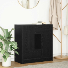 vidaXL Fekete tölgy komód fiókokkal és ajtókkal 70,5x34x74,5 cm bútor