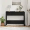vidaXL Fekete Tölgy Konzolasztal - 100x35x76.5 cm - Mérnöki Fa