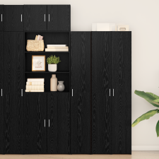 vidaXL fekete tölgy magas tároló 30x42,5x185 cm mérnöki fával bútor
