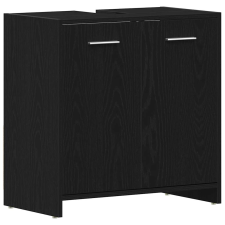 vidaXL fekete tölgy szerelt fa fürdőszobai mosdószekrény 60x33x60 cm (862013) fürdőszoba bútor