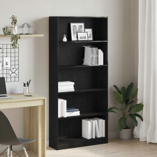 vidaXL fekete tölgy szerelt fa könyvespolc 80x24x176 cm bútor
