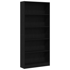 vidaXL fekete tölgy szerelt fa könyvespolc 80x24x176 cm (862456) bútor