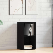 vidaXL fekete tölgy szerelt fa LP tárolódoboz 71x34x36 cm bútor