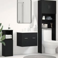 vidaXL fekete tölgy szerelt fa mosdószekrény 60x38,5x46 cm fürdőszoba bútor