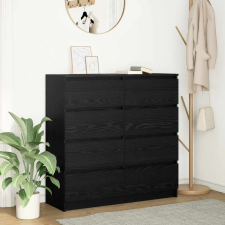 vidaXL fekete tölgy szerelt fa tálalószekrény 100x35x99 cm bútor