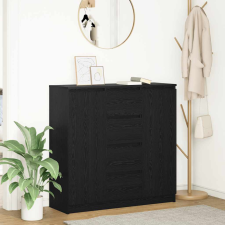 vidaXL fekete tölgy szerelt fa tálalószekrény fiókos 100,5x35x98,5 cm bútor
