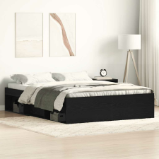 vidaXL fekete tölgy színű szerelt fa ágykeret matrac nélkül 120x190 cm ágy és ágykellék