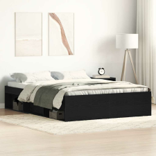 vidaXL fekete tölgy színű szerelt fa ágykeret matrac nélkül 140x190 cm ágy és ágykellék