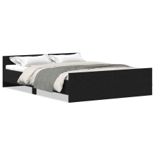 vidaXL fekete tölgy színű szerelt fa ágykeret matrac nélkül 140x200 cm (3329319) ágy és ágykellék