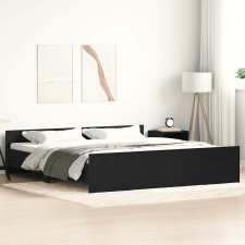 vidaXL fekete tölgy színű szerelt fa ágykeret matrac nélkül 200x200 cm ágy és ágykellék