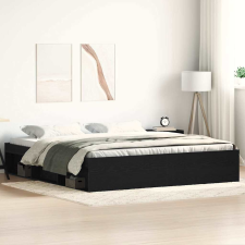 vidaXL fekete tölgy színű szerelt fa ágykeret matrac nélkül 200x200 cm ágy és ágykellék