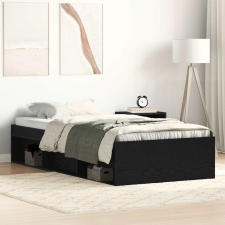 vidaXL fekete tölgy színű szerelt fa ágykeret matrac nélkül 75x190 cm ágy és ágykellék