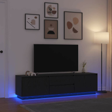vidaXL fekete tölgy TV-szekrény LED-világítással 193,5x41x50 cm bútor