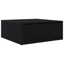 vidaXL fekete tölgyfa dohányzóasztal fiókokkal 100x100x40 cm (3328400) bútor