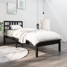 vidaXL fekete tömör fa ágykeret 100 x 200 cm ágy és ágykellék