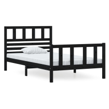 vidaXL fekete tömör fa ágykeret 100 x 200 cm (3101147) ágy és ágykellék