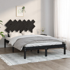 vidaXL fekete tömör fa ágykeret 135x190 cm (4FT6 Double) ágy és ágykellék