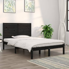 vidaXL fekete tömör fa ágykeret 140 x 190 cm ágy és ágykellék