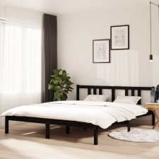 vidaXL fekete tömör fa ágykeret 160x200 cm ágy és ágykellék