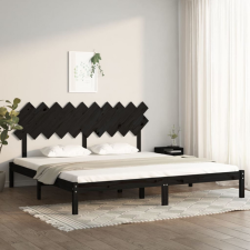 vidaXL Fekete tömör fa ágykeret 200 x 200 cm ágy és ágykellék