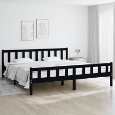 vidaXL fekete tömör fa ágykeret 200x200 cm ágy és ágykellék