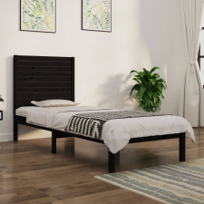 vidaXL fekete tömör fa ágykeret 75x190 cm (2FT6 Small Single) ágy és ágykellék