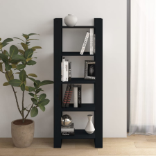 vidaXL fekete tömör fa könyvszekrény/térelválasztó 60 x 35 x 160 cm bútor
