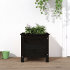 vidaXL fekete tömör fenyő kerti növénytartó 40x40x39 cm