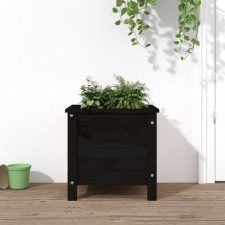 vidaXL fekete tömör fenyő kerti növénytartó 40x40x39 cm kerti tárolás