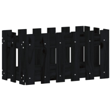 vidaXL fekete tömör fenyő növénytartó léces kialakítással 60x30x30 cm (832469) kerti tárolás