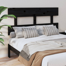 vidaXL fekete tömör fenyőfa ágyfejtámla 124x3x81 cm ágy és ágykellék