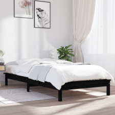 vidaXL fekete tömör fenyőfa ágykeret 100 x 200 cm ágy és ágykellék