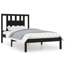vidaXL fekete tömör fenyőfa ágykeret 100 x 200 cm (3104057) ágy és ágykellék